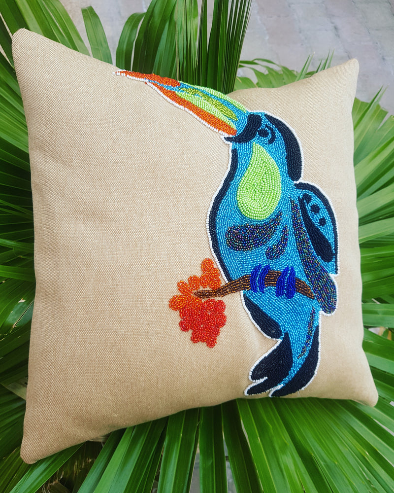 Blue birds pillow cover